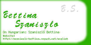 bettina szaniszlo business card
